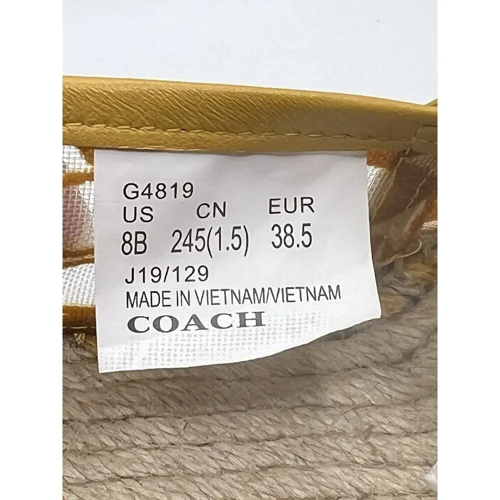 Coach Cleo Espadrille Mesh Signature Cc Mustard Yellow 8 NIB flats